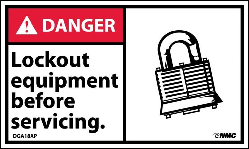 DANGER LOCKOUT EQUIPMENT BEFORE 3x5 5/PK - Tagged Gloves